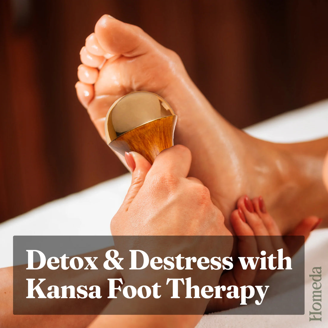 Kansa Foot Massager Wood Handle