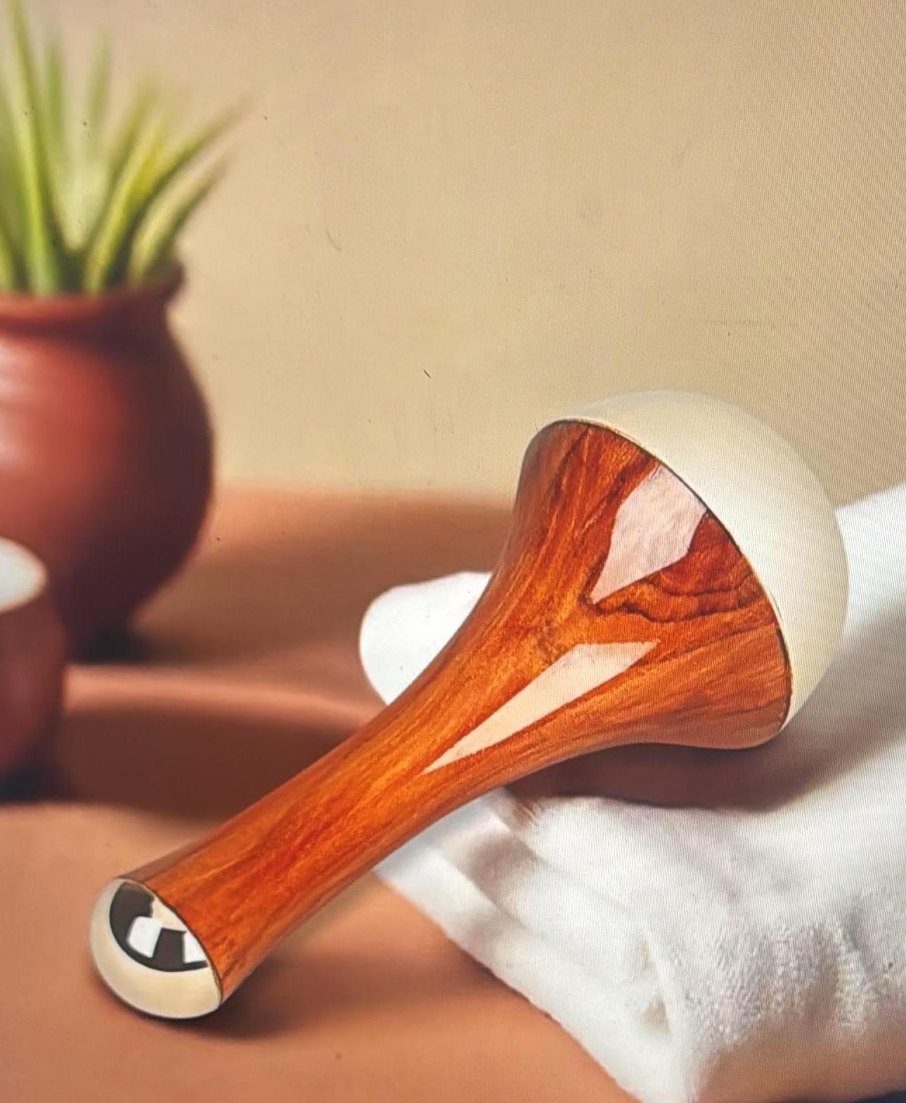 Kansa Foot Massager Wood Handle