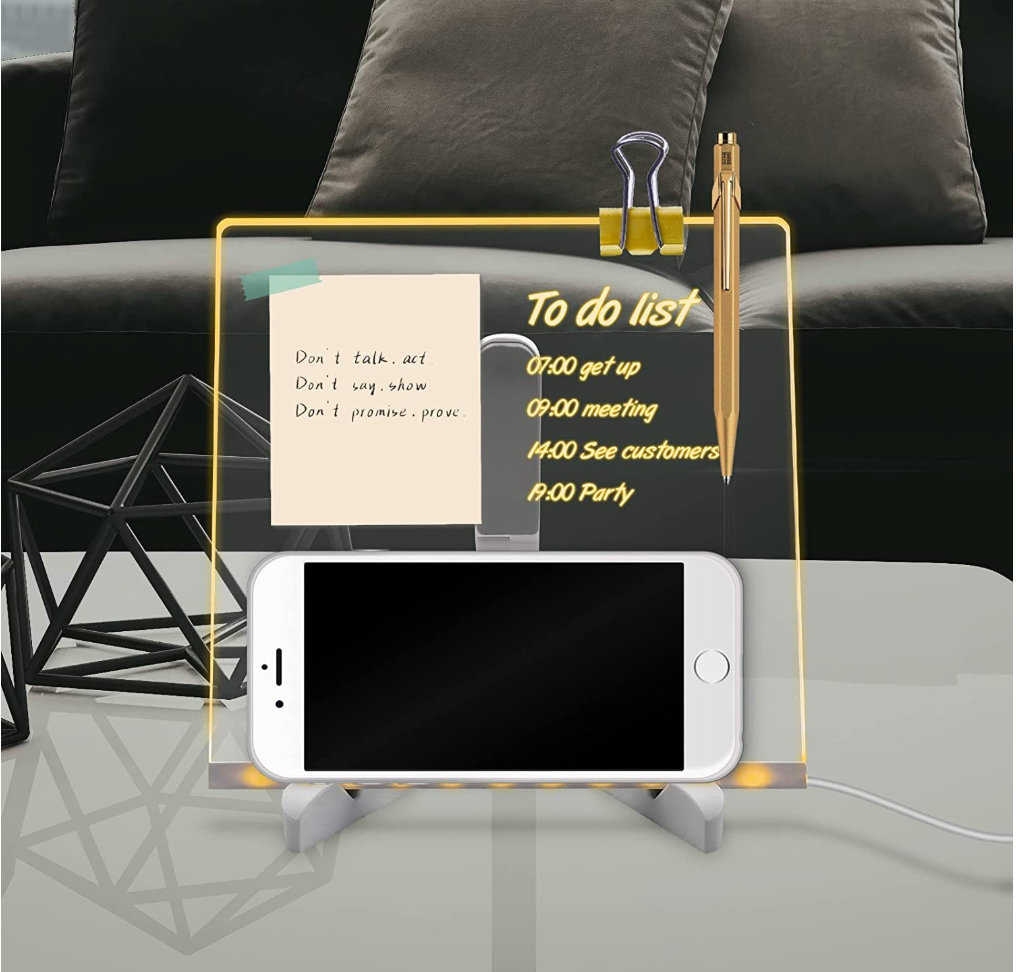 3D LED Light Glass Acrylic Writing pad
