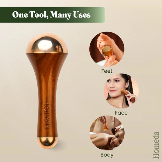 Kansa Foot Massager Wood Handle